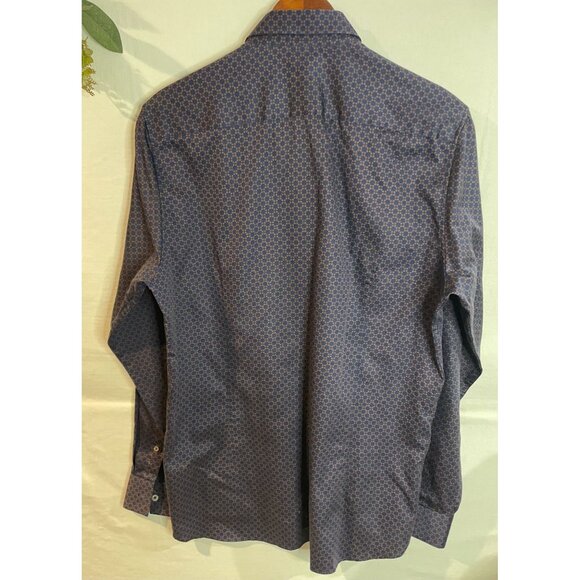 Ted Baker London Men's Size 4 Navy Button-Up Shirt Made In Portugal 100% Cotton - Picture 5 of 15